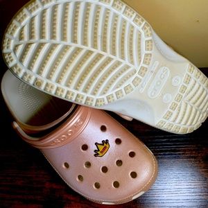 Rose gold crocs